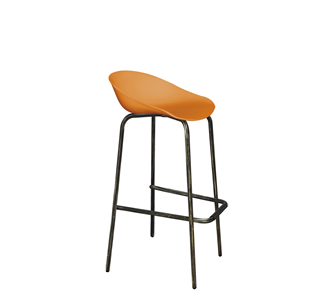 Барный стул SHT-ST19/S29 (оранжевый/черный муар/золотая патина) в Тольятти