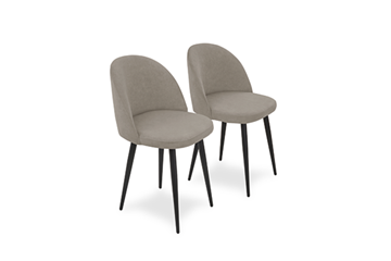 Комплект из 2-х  мягких стульев для кухни Лайт бежевый черные ножки в Тольятти - предосмотр