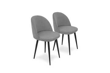 Комплект из 2-х кухонных стульев Лайт серый черные ножки в Тольятти