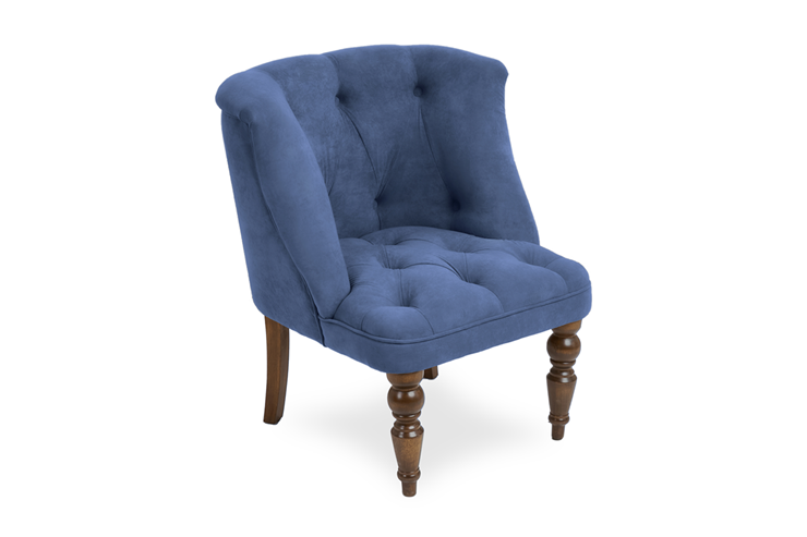 Кресло на ножках Бриджит синий ножки коричневые в Тольятти - изображение 1