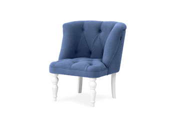 Мягкое кресло Бриджит синий ножки белые в Самаре