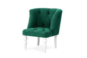 Мягкое кресло Бриджит зеленый ножки белые в Самаре
