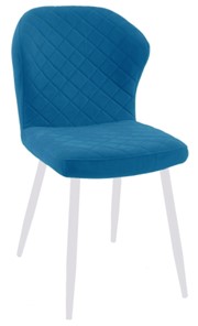 Обеденный стул 239 синий, ножки белые в Тольятти
