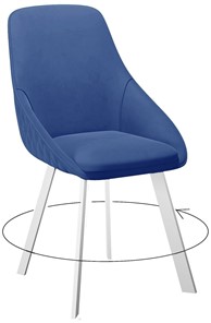 Мягкий стул 246 Поворотный, Микровелюр Z20 Синий / опоры белые в Сызрани