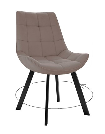 Кухонный стул 263 Поворотный, Микровелюр B5 Latte / опоры черные в Самаре - изображение