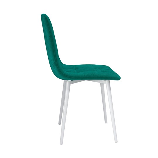 Обеденный стул Белла, велюр тенерифе изумруд/Цвет металл белый в Сызрани - изображение 2