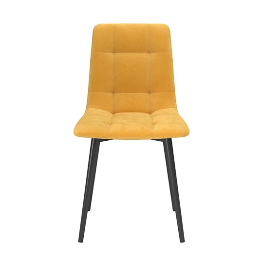 Обеденный стул Белла, велюр тенерифе куркума/Цвет металл черный в Самаре - изображение 1