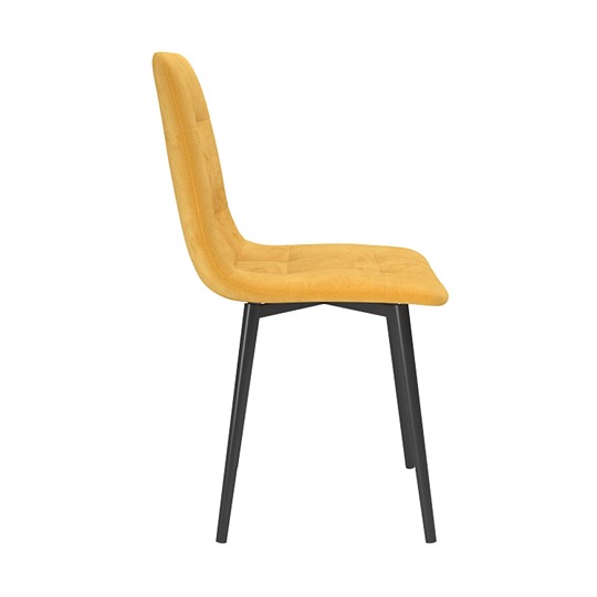 Обеденный стул Белла, велюр тенерифе куркума/Цвет металл черный в Сызрани - изображение 2