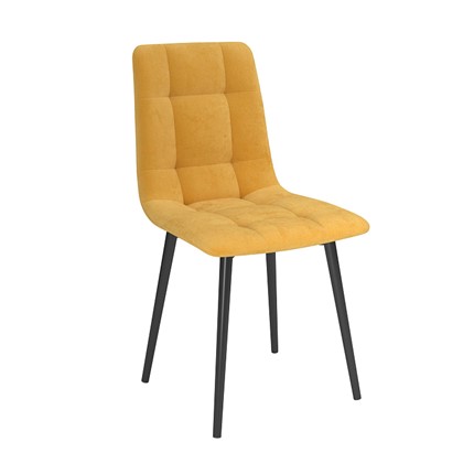 Обеденный стул Белла, велюр тенерифе куркума/Цвет металл черный в Самаре - изображение