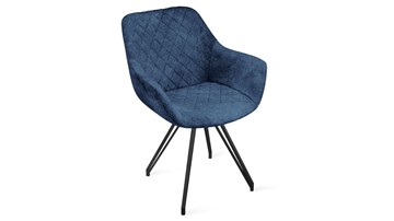 Обеденный стул Дастин К4 (Черный муар/Микровелюр Wellmart Blue) в Самаре