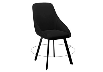 Обеденный стул DikLine 246 поворотный, K21 черный, ножки черные в Тольятти - предосмотр