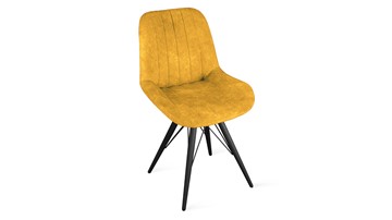 Обеденный стул Марвел Исп. 2 К3 (Черный муар/Микровелюр Wellmart Yellow) в Самаре
