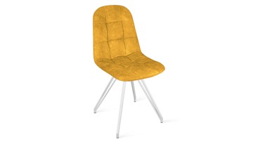 Обеденный стул Райс К4 (Белый матовый/Микровелюр Wellmart Yellow) в Сызрани