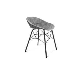 Обеденный стул SHT-ST19-SF1 / SHT-S107 (дымный/черный муар) в Самаре