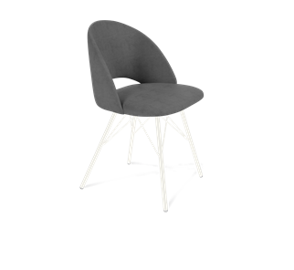 Обеденный стул SHT-ST34 / SHT-S37 (платиново-серый/белый муар) в Самаре