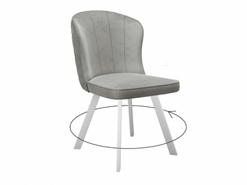 Обеденный стул 219 поворотный, микровелюр B22 grey, ножки белые в Тольятти