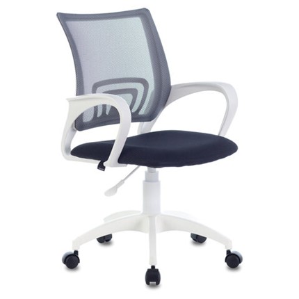Офисное кресло Brabix Fly MG-396W (с подлокотниками, пластик белый, сетка, темно-серое) 532400 в Тольятти - изображение