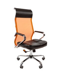 Кресло компьютерное CHAIRMAN 700 сетка, цвет оранжевый в Тольятти - предосмотр