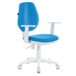 Офисное кресло Brabix Fancy MG-201W (с подлокотниками, пластик белый, голубое) 532411 в Самаре - предосмотр
