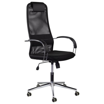 Офисное кресло Brabix Premium Pilot EX-610 CH (хром, ткань-сетка, черное) 532417 в Тольятти - изображение