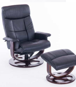 Компьютерное кресло ДамОфис J6011 для релаксации нат. кожа / дерево, черный в Самаре