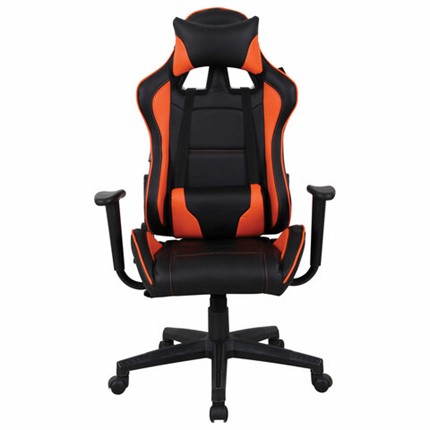 Офисное кресло Brabix GT Racer GM-100 (две подушки, экокожа, черное/оранжевое) 531925 в Тольятти - изображение