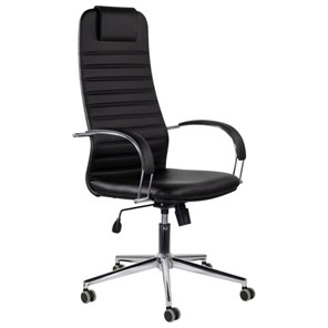 Офисное кресло Brabix Premium Pilot EX-610 CH (хром, кожзам, черное) 532418 в Самаре - предосмотр
