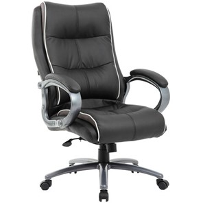 Кресло компьютерное Brabix Premium Strong HD-009 (экокожа черная, ткань серая) 531945 в Тольятти