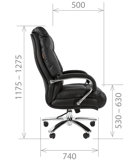 Офисное кресло CHAIRMAN 405 черное нат.кожа/экокожа в Тольятти - изображение 4