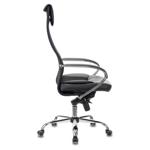 Офисное кресло Brabix Premium Stalker EX-609 PRO (хром, мультиблок, ткань-сетка/экокожа, черное) 532416 в Самаре - изображение 1
