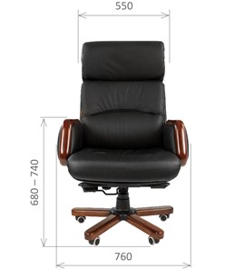 Кресло офисное CHAIRMAN 417 кожа черная в Тольятти - предосмотр 1