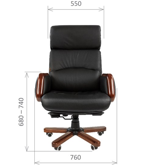 Кресло офисное CHAIRMAN 417 кожа черная в Самаре - изображение 1