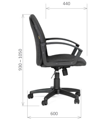 Офисное кресло CHAIRMAN 681 Ткань C-3 черное в Самаре - изображение 2