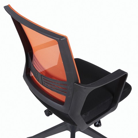Компьютерное кресло Brabix Balance MG-320 (с подлокотниками, комбинированное черное/оранжевое) 531832 в Тольятти - изображение 6