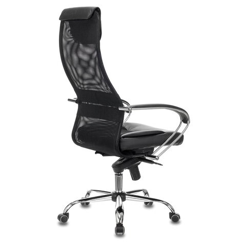 Офисное кресло Brabix Premium Stalker EX-609 PRO (хром, мультиблок, ткань-сетка/экокожа, черное) 532416 в Тольятти - изображение 2