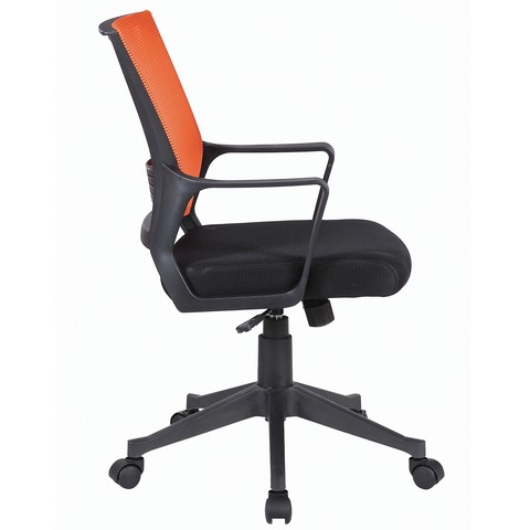 Компьютерное кресло Brabix Balance MG-320 (с подлокотниками, комбинированное черное/оранжевое) 531832 в Тольятти - изображение 1