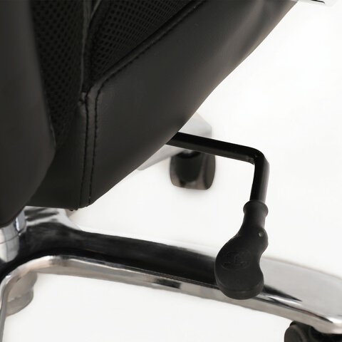 Кресло компьютерное Brabix Premium Bomer HD-007 (рециклированная кожа, хром, черное) 531939 в Тольятти - изображение 5