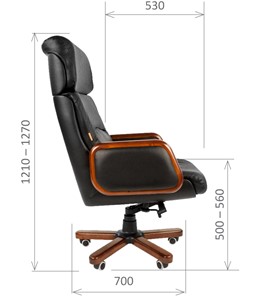 Кресло офисное CHAIRMAN 417 кожа черная в Тольятти - предосмотр 2