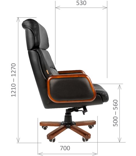 Кресло офисное CHAIRMAN 417 кожа черная в Сызрани - изображение 2