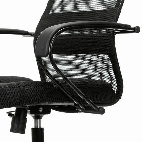 Кресло компьютерное Brabix Premium Stalker EX-608 PL (ткань-сетка/кожзам, черное) 532090 в Тольятти - изображение 8