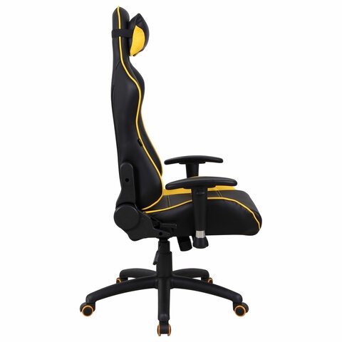 Компьютерное кресло Brabix GT Master GM-110 (две подушки, экокожа, черное/желтое) 531927 в Тольятти - изображение 1