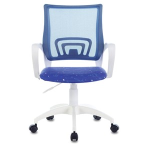 Офисное кресло Brabix Fly MG-396W (с подлокотниками, пластик белый, сетка, темно-синее с рисунком "Space") 532405 в Тольятти - предосмотр 2