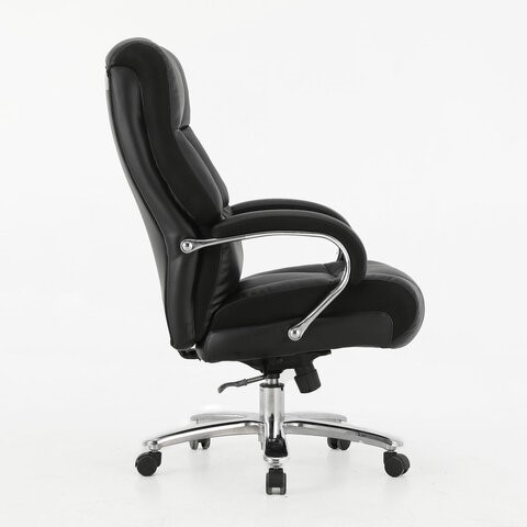 Кресло компьютерное Brabix Premium Bomer HD-007 (рециклированная кожа, хром, черное) 531939 в Тольятти - изображение 1