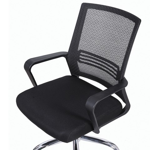 Кресло Brabix Daily MG-317 (с подлокотниками, хром, черное) 531833 в Самаре - изображение 5
