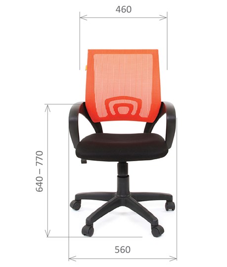 Компьютерное кресло CHAIRMAN 696 black Сетчатый акрил DW66 оранжевый в Самаре - изображение 1