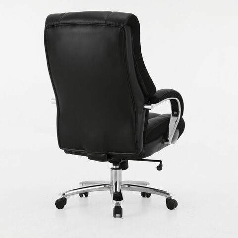 Кресло компьютерное Brabix Premium Bomer HD-007 (рециклированная кожа, хром, черное) 531939 в Тольятти - изображение 2