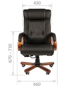 Кресло офисное CHAIRMAN 653 кожа черная в Самаре - предосмотр 1