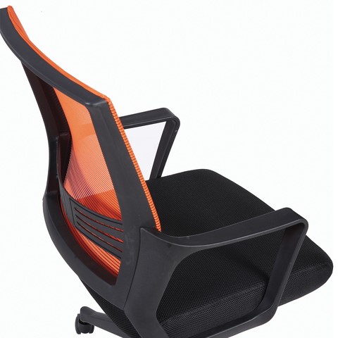 Компьютерное кресло Brabix Balance MG-320 (с подлокотниками, комбинированное черное/оранжевое) 531832 в Тольятти - изображение 7