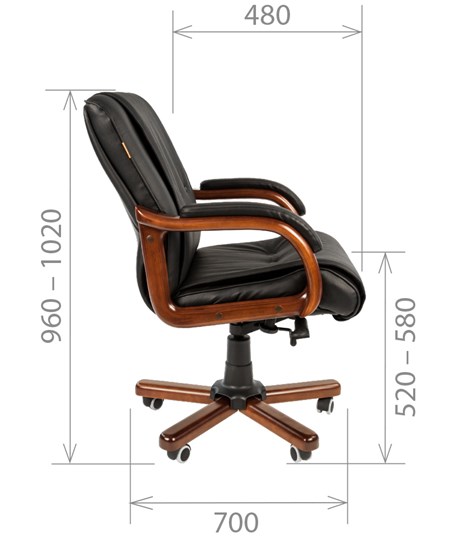 Компьютерное кресло CHAIRMAN 653M кожа черная в Самаре - изображение 2