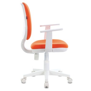 Кресло компьютерное Brabix Fancy MG-201W (с подлокотниками, пластик белый, оранжевое) 532410 в Тольятти - предосмотр 1